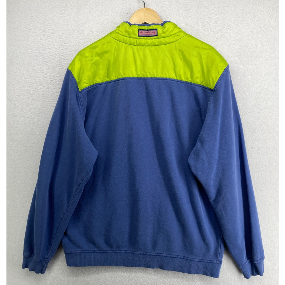 VINEYARD VINES Sweatshirt Mens XL Ripstop Contrast Shep Shirt 1/4 Zip Blue Green - Picture 3 of 14